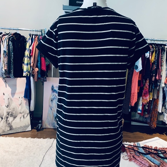 LULU’S CAFE SOCIETY STRIPED SHIRT DRESS CASUAL DRESS - Picture 8 of 15